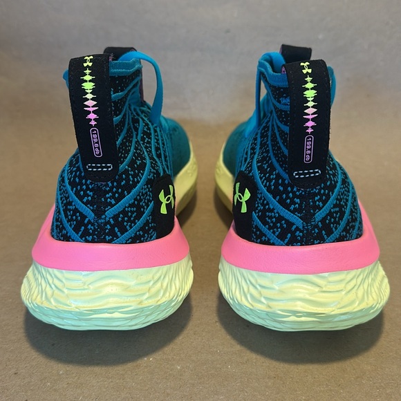 Under Armour Mens FUTR X ELITE Basketball Shoes Green Blue Pink Size 12.5 - Picture 3 of 8